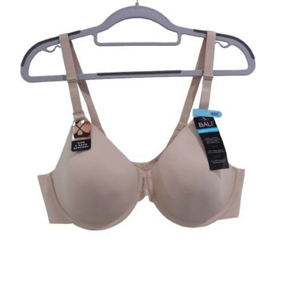 NEW Bali Ultimate Smoothing Lightweight T-Shirt Underwire Bra 40C Nude DF4481 - Picture 1 of 6